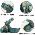thumbnail image 2 of Hippo Statue,Large Hippopotamus Figurine Home Sculpture with Resin, Hippo Candy Jar, Candy Dish Bowl for Office Desk, Key Bowl for Entryway Table,Container Storage Art Decor Box(Dark Blue), 2 of 7