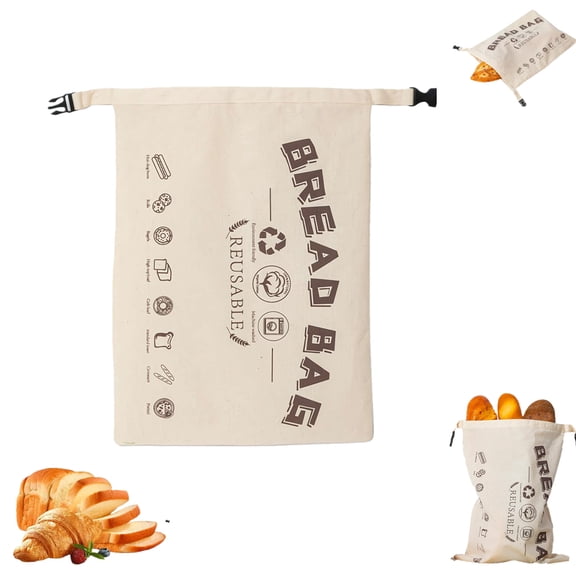 Beeswax Bread Bags for Sourdough, Reusable Bread Bags,cotton Breads Storage Bag With Buckle Closure, Capacity Food Storage Bag, Keep Freshness for Homemade Breads, Portable Sourdough Breadbags