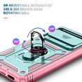 thumbnail image 6 of Military Grade Drop Impact for Google Pixel 6 Camera Lens Slide Protection Case 360 Metal Rotating Ring Kickstand Holder Armor Shockproof Case For Google Pixel 6, Pink+Green, 6 of 11
