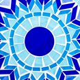 thumbnail image 4 of 14 Inch Round Side Table with Ceramic Tile Top for Garden Patio Living Room More, Blue, 4 of 9