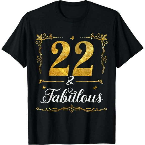 22 & And Fabulous Vintage 22 Years Old 22nd Birthday Girl T-Shirt