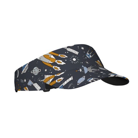 Gaeub Space Cars Printed Sport Sun Visor Hats ,Adjustable Empty Top Sunscreen Visor Cap for Women and Men