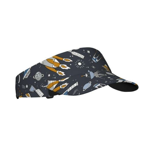 Gaeub Space Cars Printed Sport Sun Visor Hats ,Adjustable Empty Top Sunscreen Visor Cap for Women and Men