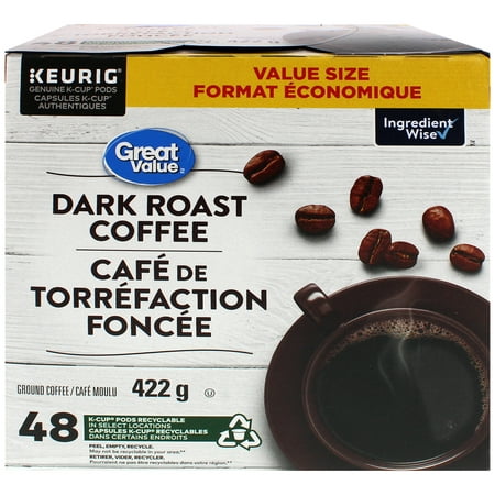 Great Value Dark Roast Coffee, 48 count 