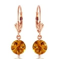 thumbnail image 2 of Galaxy Gold GG 14K Rose Gold 3.1 Carat Natural Citrine Dangle Earrings - November Birthstone - Warmth & Prosperity - Fine Jewelry for Women, 2 of 3