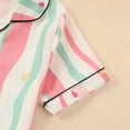 thumbnail image 6 of Bainana Girls 2 Pieces Sleep Outfit Set Cartoon Print Short Sleeve Button Down Shirts And Shorts Set Soft Leisure Toddler Girls Holiday School Daily Loungewear Size 2-3 Years Pink, 6 of 8
