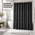thumbnail image 7 of Stone Texture Silver Foil Shower Curtain, 72" Thickened Waterproof Bathroom Partition, Modern Home Decor Curtain for Tub & Shower Stall, Rust Proof Grommets​, Black, 7 of 7