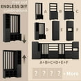 thumbnail image 2 of RichYa 65"H Hall Tree with Bench & Shoe Storage,Freestanding Coat Rack with Narrow Cabinets for Entryway, Living Room, Black(D), 2 of 7