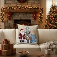 thumbnail image 6 of HomeDM Christmas Pillow Covers 18" x 18" Winter Holiday Decorations Santa Claus Rustic Throw Cushion Case for Sofa Couch Home Decor Single Piece, 6 of 7