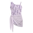 thumbnail image 6 of POLERO Girls' Watercolor Lavender Floral One-Piece Swimsuit with Mesh Cover Up - Quick Dry, Adjustable Straps for Beach & Pool Vacation, 7-18 Years, 6 of 10