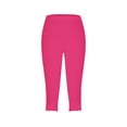 thumbnail image 4 of Jxximdong Capris Pants for Women, High Waist Yoga Capri Pants Lightweight Comfortable Solid Color Soft Casual Pajama Pants, Pink Women's Cropped Pants, 4 of 5