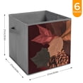 thumbnail image 6 of Collapsible Oxford Fabric Storage Cubes with Handles, Large Mid Foldable Oxford Cloth Bins Set of 2/6, Closet Organizers for Shelves Clothes Home Kitchen Toy - leaves, pinecone and poinsettia., 6 of 7
