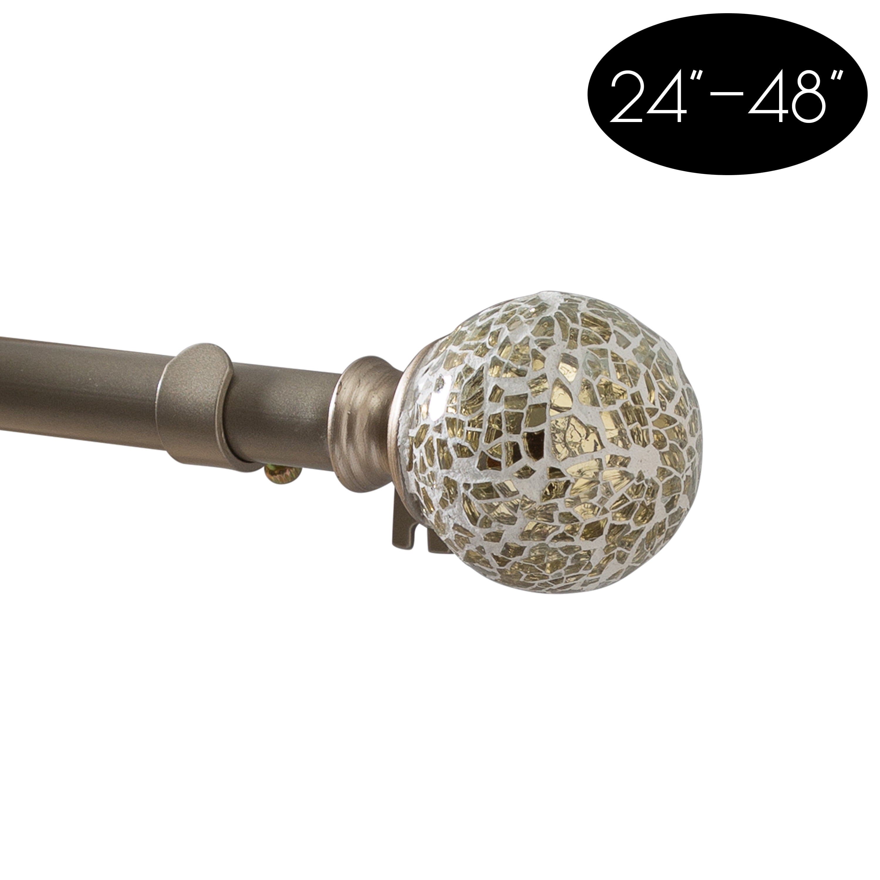 Home Details Tavolara 28-48" Adjustable Curtain Rod Set in Satin