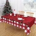 thumbnail image 4 of Yesfashion Christmas Table Cloth, Waterproof Buffalo Plaid Checkered Floral Pattern Winter Holiday Xmas Table Cloth for Indoor Outdoor, 4 of 10