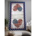thumbnail image 2 of Sheer Curtains 96 Inches Long, Independence Day Semi Sheer Curtains Light Filtering Window Treatment, American Flag Leopard Print Love Wooden Privacy Voile Drapes for Living Room Bedroom 52x96 Inch, 2 of 7