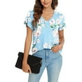 thumbnail image 3 of ANYJOIN Womens Summer Tunics Tops Short Sleeve Casual T-Shirts V Neck Lightweight Cute Blouse, 3 of 6