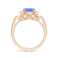 thumbnail image 2 of ANGARA Natural Cushion 2.45 ct Tanzanite Halo Ring in 14K Rose Gold for Women (Size-9x7mm) | December Birthstone, Birthday, Anniversary, Jewelry Gift for Women | Natural Tanzanite Ring, 2 of 7