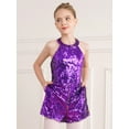thumbnail image 3 of Ocealan Combishort d'Anniversaire Sans Manches à Paillettes pour Filles, Violet 10, 3 of 7