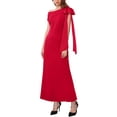 thumbnail image 4 of INSPIRE CHIC Women's Evening Dress One Shoulder Bow Wedding Guest Bridesmaid Cocktail Prom A-Line Maxi Dresses M Red, 4 of 6