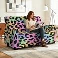 thumbnail image 2 of TSOVTHRID Colorful Leopard Pattern Recliner Loveseat Cover Stretch Reclining Sofa Slipcover for 2 Seat Loveseat Sofa Covers Furniture Protector with Elastic Bottom, 2 of 7