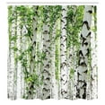 thumbnail image 3 of Ambesonne Forest Shower Curtain, Wildlife Nature Summer, 69"Wx75"L, White Green, 3 of 5