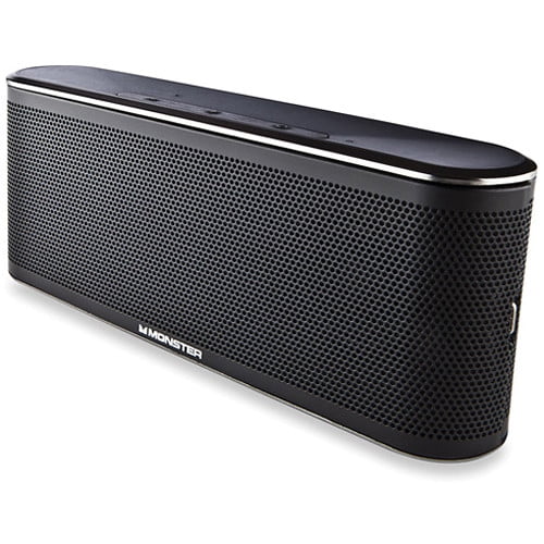 Restored Monster ClarityHD Micro Portable Bluetooth Speaker, Built-In Microphone, Voice Control, 3.5mm AUX - Black