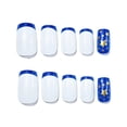 thumbnail image 3 of Independence Day Press On Nails, 24PCS American Flag Fake Nails, Patriotic Red White Blue Wearable Nail Tips, Full Cover Nail Art for Holiday Party,C, 3 of 8