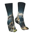 thumbnail image 7 of Salouo Astronaut Soccer Field Pattern Fun Novelty Crew Socks,Casual Athletic Socks Neutral Socks, 7 of 7