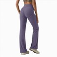 thumbnail image 2 of NOLDARES Women’s Flare Leggings High Waisted Bootcut Yoga Pants Tummy Control Seamless Flared Bell Bottom Workout Gym Pants(L040-Light Purple), 2 of 8