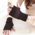 thumbnail image 1 of Guantes de medio dedo de cachemira para mujer, guantes de punto cálidos y cortos de invierno para hombre, línea de lana, dedos con fugas, para estudiantes que escriben a máquina, 1 of 4