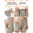 thumbnail image 3 of 33,000ft Women's Hiking Shorts Quick Dry Cargo Shorts for Golf Camping Travel Dark Khaki 14, 3 of 6