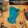 thumbnail image 4 of YANI -15 Inches Leather Cowhide Welding Gloves Palm Safety Split Cowhide, 4 of 5