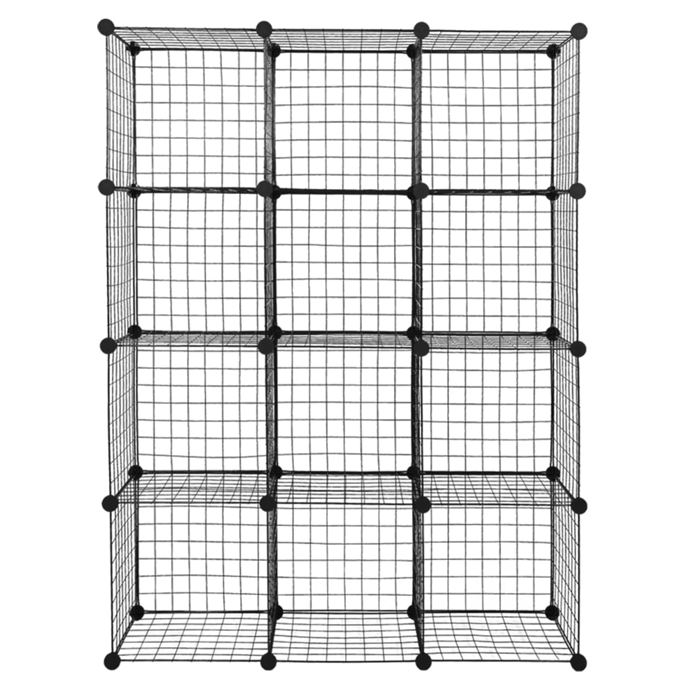Lowestbest 12 Cube Metal Grid Storage, Storage Bin Shelves, Modular Bookshelves, Wall Cabinets Are Very Suitable for Living Room/Ofice, Black Lowestbest 12 Cube Metal Grid Storage, Storage Bin Shelves, Modular Bookshelves, Wall Cabinets Are Very Suitable for Living Room/Ofice, Black