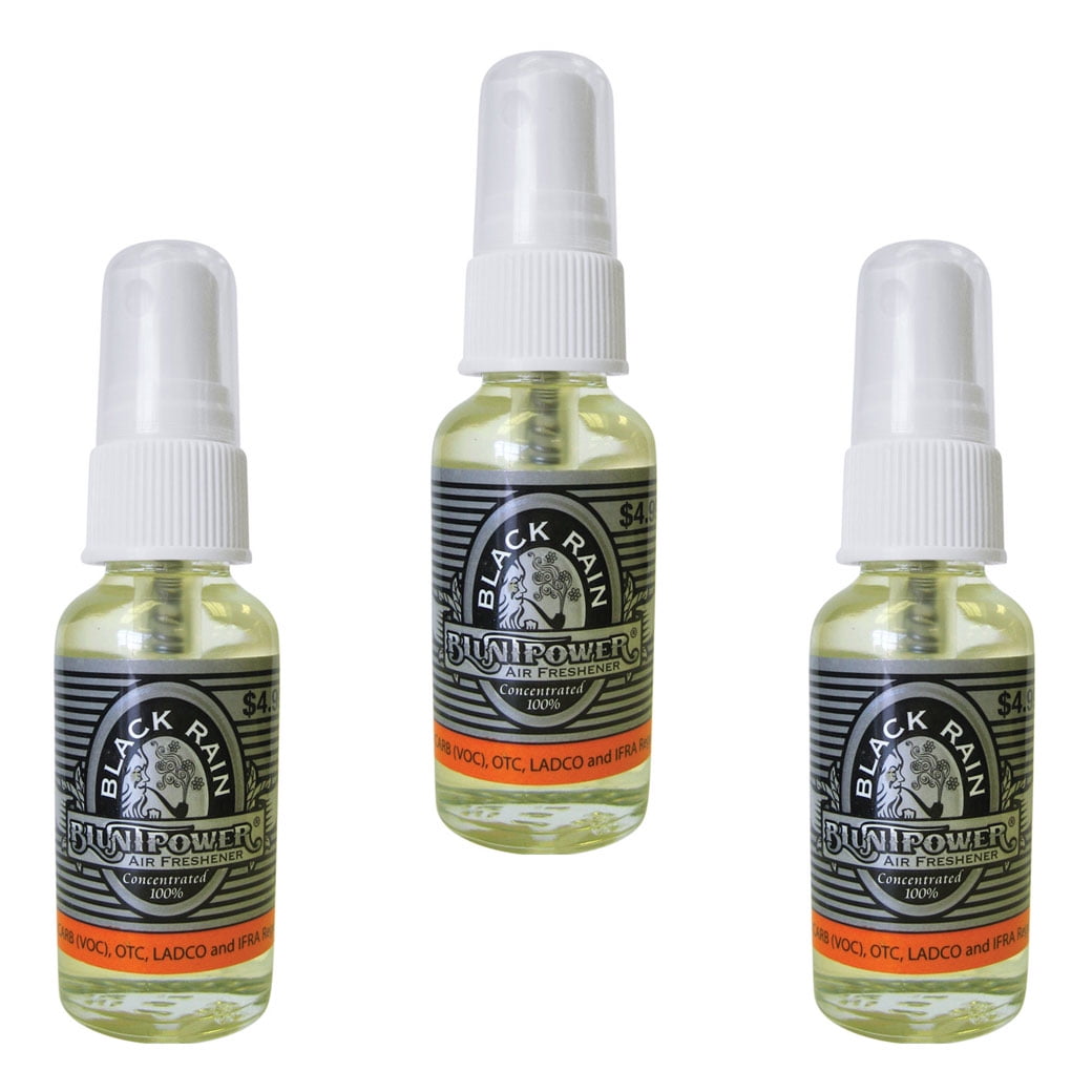 BluntPower 1 oz Bottle Oil Based Air Freshener & Oil Burner, Black Rain