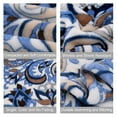 thumbnail image 5 of Lightweight Large Warm Plush Fleece Throw Blanket Super Cozy Soft Microfiber Flannel Blanket For Bed Queen Size 79" x 83" Blue Paisley, 5 of 5