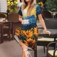 thumbnail image 3 of Daiia Elegant Sunset Sunflower Print Women's Dresses 2025 Trendy Short sleeve Dresses Casual Baggy Flowy Maxi Sun Dresses, 3 of 6