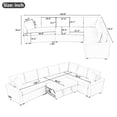 thumbnail image 2 of Harper & Bright Designs Convertible Sectional Sleeper Sofa with Pull Out Bed Modern L Shape Couch Bed with USB Charging Port for Living room, 124.8" Gray, 2 of 17