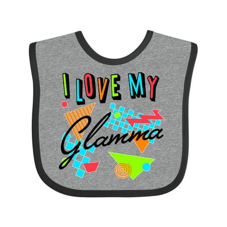 

Inktastic I Love my Glamma- 80s retro style Boys or Girls Baby Bib
