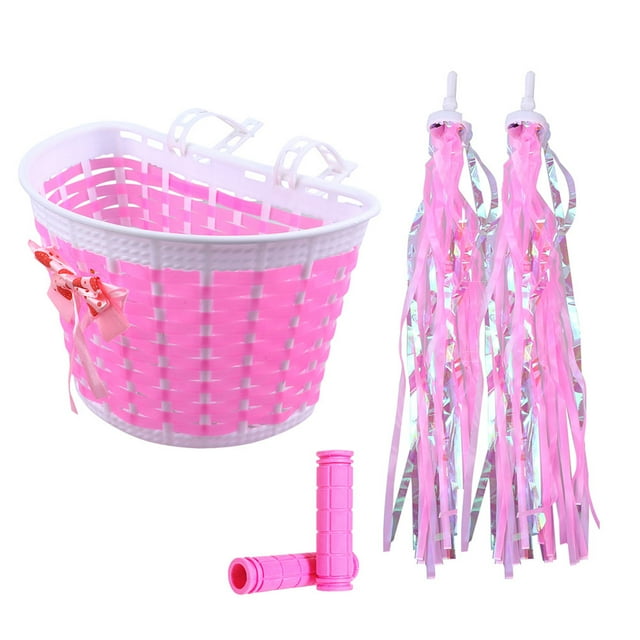MasteelfCA 1 Set Kids Bike Basket Streamers Handlebar Covers Child Bike Accessories