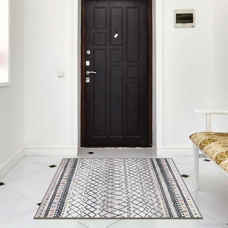 Boho Entryway Rugs 3x5 ft Washable Front Door Area Rug Indoor Non Slip