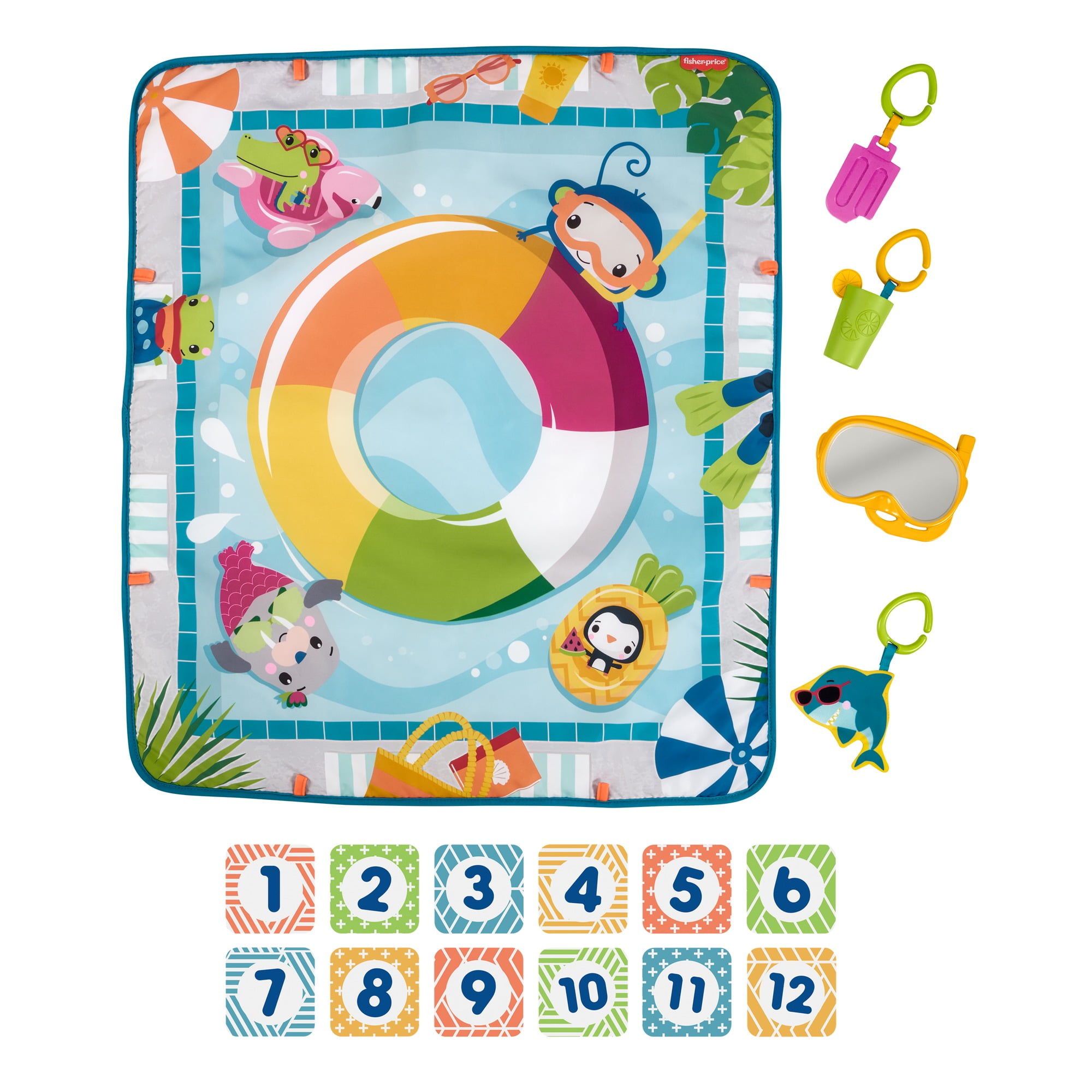FisherPrice Dive Right In Activity Mat, Baby Playmat With Toys