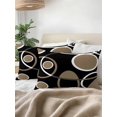 thumbnail image 3 of Waterproof Outdoor Throw Pillows with Inserts 12"x20" Set of 2, Black Brown Soft Decorative Pillowcases for Couch Bedroom, White Circle Modern Minimalist Geometric Pillow Covers for Sofa Living Room, 3 of 8