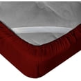 thumbnail image 3 of DNG Creations 3-Piece Fitted Sheet Set 18-Inch Deep Pocket (Solid Burgundy - Twin), 3 of 4