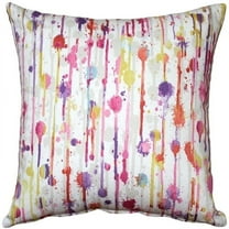 Pillow Decor Paint Deco Fiesta Throw Pillow 15x15 Square Cotton Pink Yellow Orange