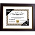 thumbnail image 1 of Creative Picture Frames 11x15 Mahogany Diploma Frame with Gold Rim Including White Mat Glass and Installed Wall Hangers | Frame Holds 16x20 Media without Mat, 1 of 4