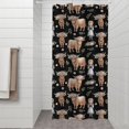 thumbnail image 2 of Black Highland Cow Girl Flower Pattern Shower Curtain 36"x72" ,Bathroom Decorative Shower Curtains Set with 12 Hooks,Modern Waterproof Washable Shower Curtain, 2 of 6