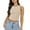 a-526Beige88, variant on Womens Crew Neck Wide Sleeveless Solid Side Ruched Cropped Tank Tops Summer Slim Basic Daily Gym Casual Layering Shirts For Ladies Trendy Top XS