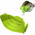 thumbnail image 1 of Colador con clip, colador de silicona para alimentos para la mayoría de ollas, sartenes y tazones, colador resistente al calor con 1 clip para pasta, espagueti, 1 of 5