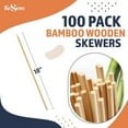 thumbnail image 4 of 100pcs 18" long Bamboo Skewers Sticks for Grilling BBQ Kabob Barbecue Marshmallow Roasting Stick Thick Natural Wooden Smore Sticks Craft (18 inch), 4 of 6