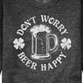 thumbnail image 3 of Instant Message - Don't Worry Beer Happy - Men's Crew Neck Fleece Pullover, 3 of 6